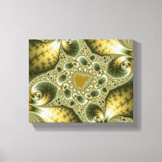 Leaf and Gold - Fractal Art Canvas Afdruk (Voorkant)