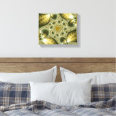 Leaf and Gold - Fractal Art Canvas Afdruk (Insitu (Slaapkamer))