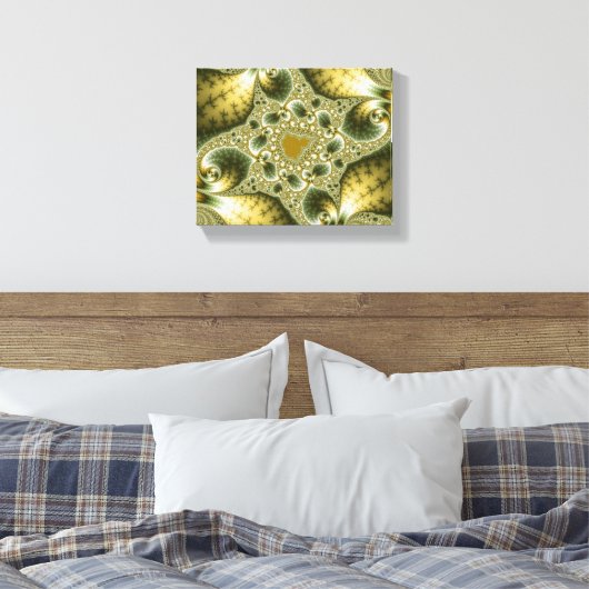 Leaf and Gold - Fractal Art Canvas Afdruk (Insitu (Slaapkamer))