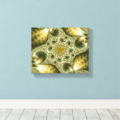 Leaf and Gold - Fractal Art Canvas Afdruk (Insitu (Houten vloer))