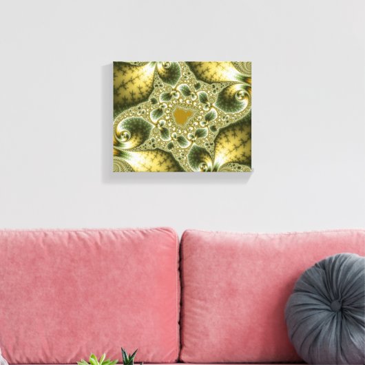 Leaf and Gold - Fractal Art Canvas Afdruk (Insitu (Woonkamer))