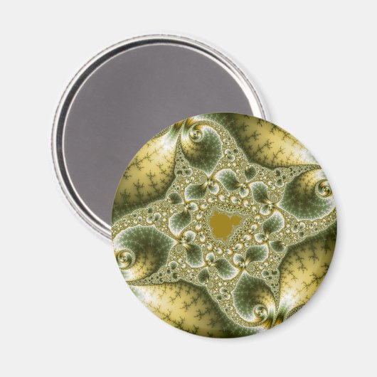 Leaf and Gold - Fractal Art Magneet (Voorkant / Achterkant)
