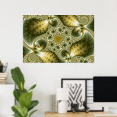 Leaf and Gold - Fractal Art Poster (Thuiskantoor)