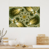 Leaf and Gold - Fractal Art Poster (Keuken)