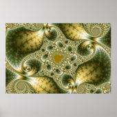 Leaf and Gold - Fractal Art Poster (Voorkant)
