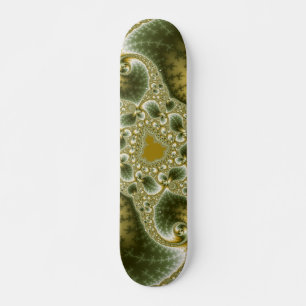 Leaf and Gold - Fractal Art Skateboard