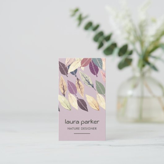 Leaf Art Dry Natuur Yoga Meditation Massage Visitekaartje (Staand voorkant)