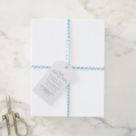 Leaf art hart monogram blauwe bruiloft dank u fav cadeaulabel