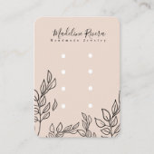 Leaf Artisan Earring Studs Display Kaarten Contactkaartje (Voorkant)