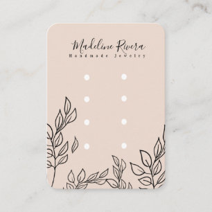 Leaf Artisan Earring Studs Display Kaarten Contactkaartje