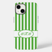 Leaf Autumnal Stripes met monogram Case-Mate iPhone Case (Achterkant)
