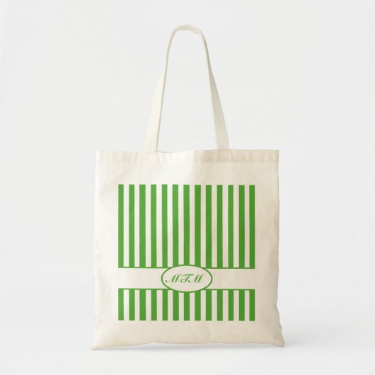 Leaf Autumnal Stripes met monogram Tote Bag (Voorkant)