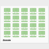 Leaf Autumnal Stripes met monogram Vierkante Sticker (Vel)