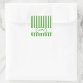 Leaf Autumnal Stripes met monogram Vierkante Sticker (Tas)