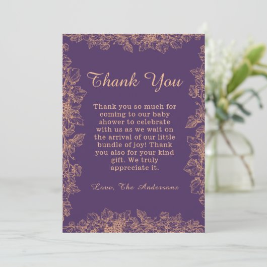 Leaf Baby shower Hartelijk dank Bedankkaart (Staand voorkant)