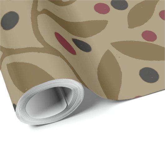 Leaf Berry Classic Kleurrijke Patroon Art Cadeaupapier (Rol Hoek)