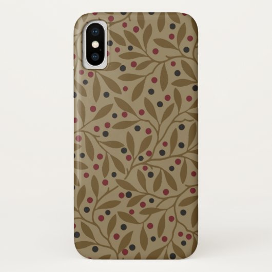 Leaf Berry Classic Kleurrijke Patroon Art Case-Mate iPhone Case (Achterkant)