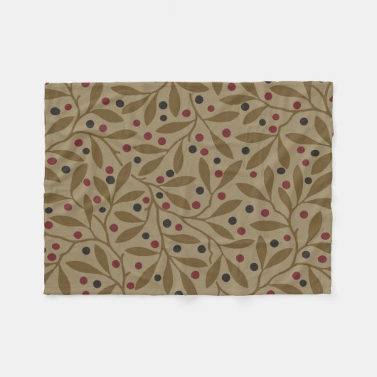 Leaf Berry Classic Kleurrijke  Patroon Art Fleece Deken (Voorkant (Horizontaal))