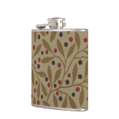 Leaf Berry Classic Kleurrijke Patroon Art Heupfles (Links)