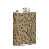 Leaf Berry Classic Kleurrijke Patroon Art Heupfles (Rechts)