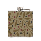 Leaf Berry Classic Kleurrijke Patroon Art Heupfles (Achterkant)