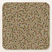 Leaf Berry Classic Kleurrijke  Patroon Art Kartonnen Onderzetters (Voorkant)