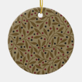 Leaf Berry Classic Kleurrijke Patroon Art Keramisch Ornament (Voorkant)