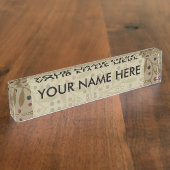 Leaf Berry Classic Kleurrijke Patroon Art Naambordje (Zijkant)