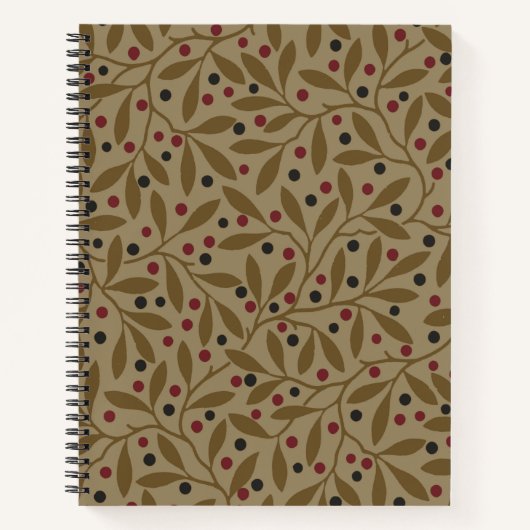 Leaf Berry Classic Kleurrijke Patroon Art Notitieboek (Voorkant)