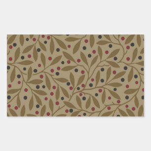 Leaf Berry Classic Kleurrijke Patroon Art Rechthoekige Sticker