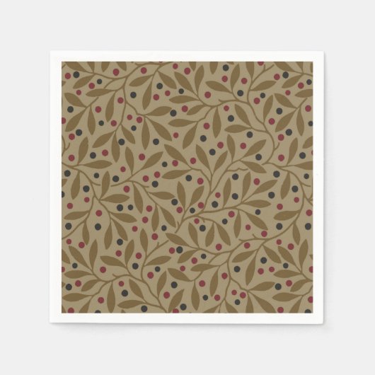 Leaf Berry Classic Kleurrijke  Patroon Art Servet (Voorkant)