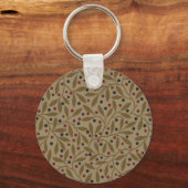 Leaf Berry Classic Kleurrijke Patroon Art Sleutelhanger (Voorkant)