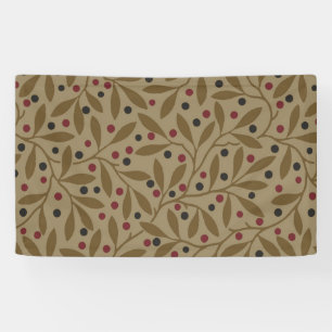 Leaf Berry Classic Kleurrijke  Patroon Art Spandoek