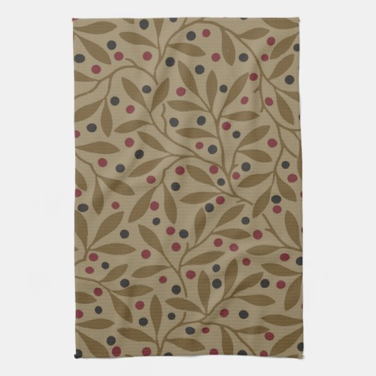 Leaf Berry Classic Kleurrijke  Patroon Art Theedoek (Verticaal)