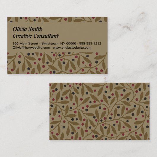Leaf Berry Classic Kleurrijke  Patroon Art Visitekaartje (Voorkant / Achterkant)
