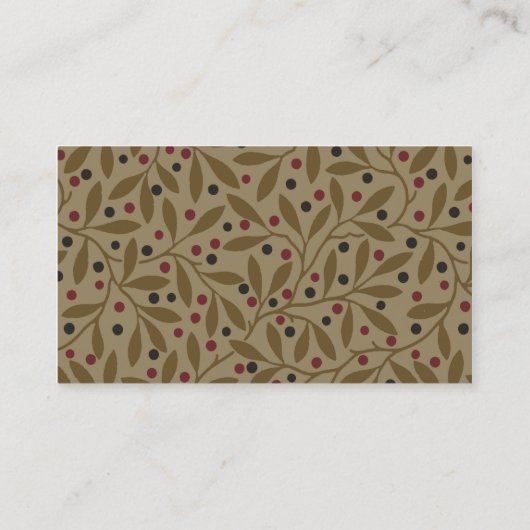 Leaf Berry Classic Kleurrijke  Patroon Art Visitekaartje (Achterkant)