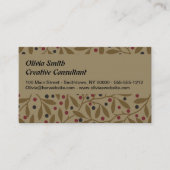 Leaf Berry Classic Kleurrijke  Patroon Art Visitekaartje (Voorkant)