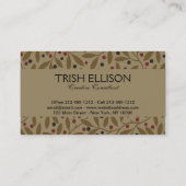 Leaf Berry Classic Kleurrijke  Patroon Art Visitekaartje (Achterkant)