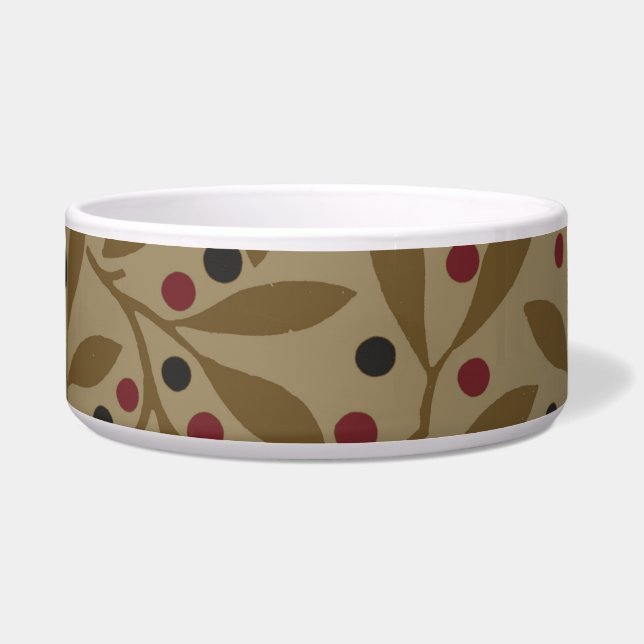 Leaf Berry Classic Kleurrijke  Patroon Art Voerbakje (Voorkant)