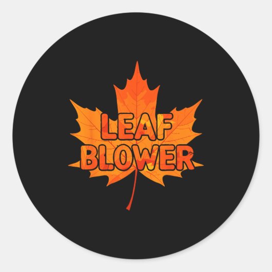 Leaf Blower Autumn Funny Halloween Matching Couple Ronde Sticker (Voorkant)