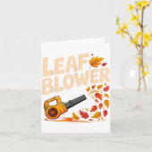 Leaf Blower Funny Autumn Fall Season Humor Kaart (Gele Bloem)