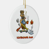 Leaf Blower Man! Keramisch Ornament (Rechts)