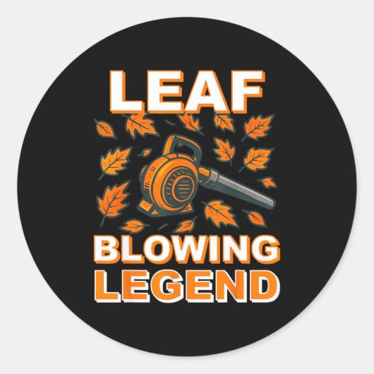 Leaf Blower Shirt Men Funny Lawn Care Leaf Blowing Ronde Sticker (Voorkant)