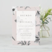 Leaf boho botanische bruiloft uitnodiging (Staand voorkant)