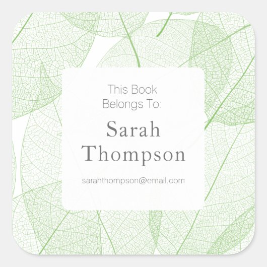 Leaf Bookplate Dit boek is van Stickers (Voorkant)