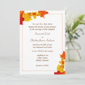 Leaf Border Fall Huwelijksuitnodigingen Kaart (Staand voorkant)
