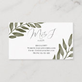 Leaf Branch Greenery Waterverf RSVP Wedding Visitekaartje (Voorkant)