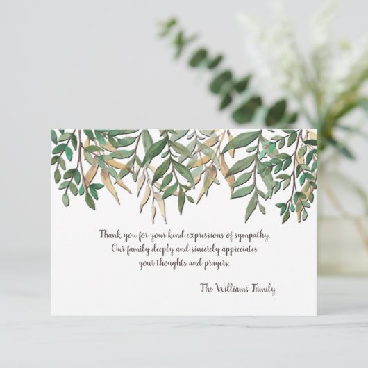 Leaf Canopy Sympathie Hartelijk dank Kaart (Staand voorkant)