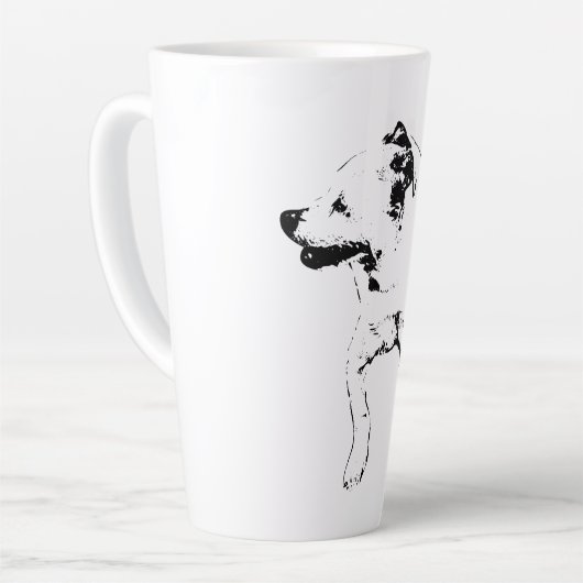 Leaf-Chase Pivot, Grinning Pup Latte Mok (Linkerhoek)