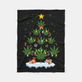 Leaf Christmas Tree Weed Stoner Xmas Premium  Fleece Deken (Voorkant)